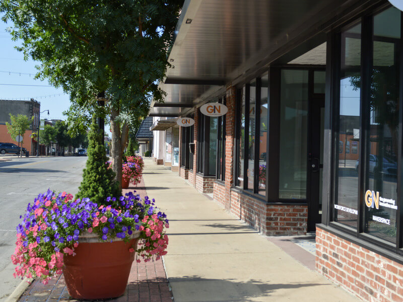Downtown Paragould sidewalk